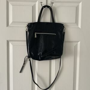 Sorial Snake-embossed Bag Rubina Leather Black Tote Crossbody Shoulder Sparkly